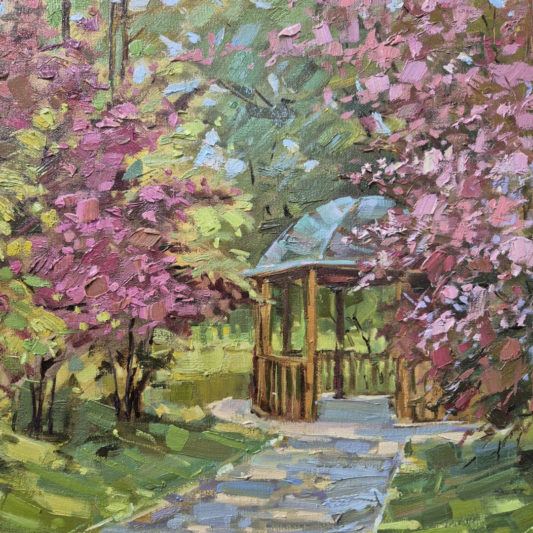 Картина. Галина Соловьёва. Весна. Холст, картон, масло. 40х50см. Авторская живопись.