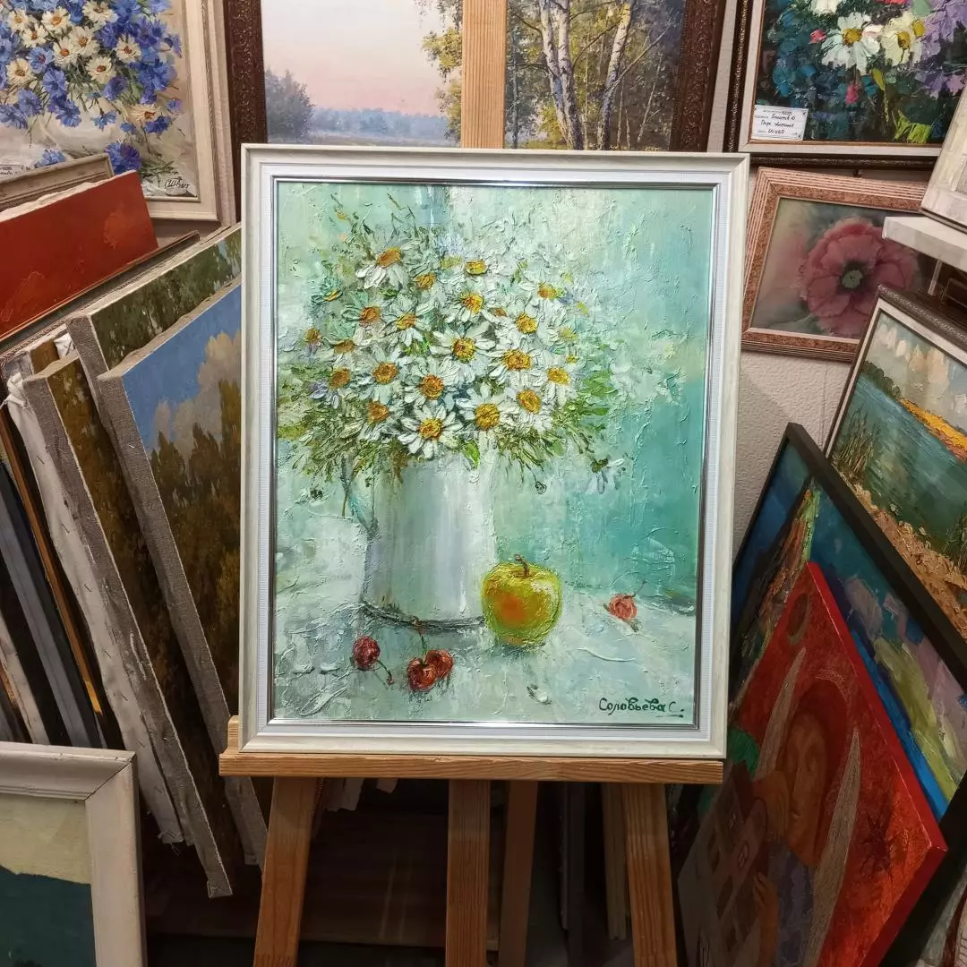 Картина. Светлана Соловьева. Ромашк. Холст, масло. 50х40 см. Авторская живопись.