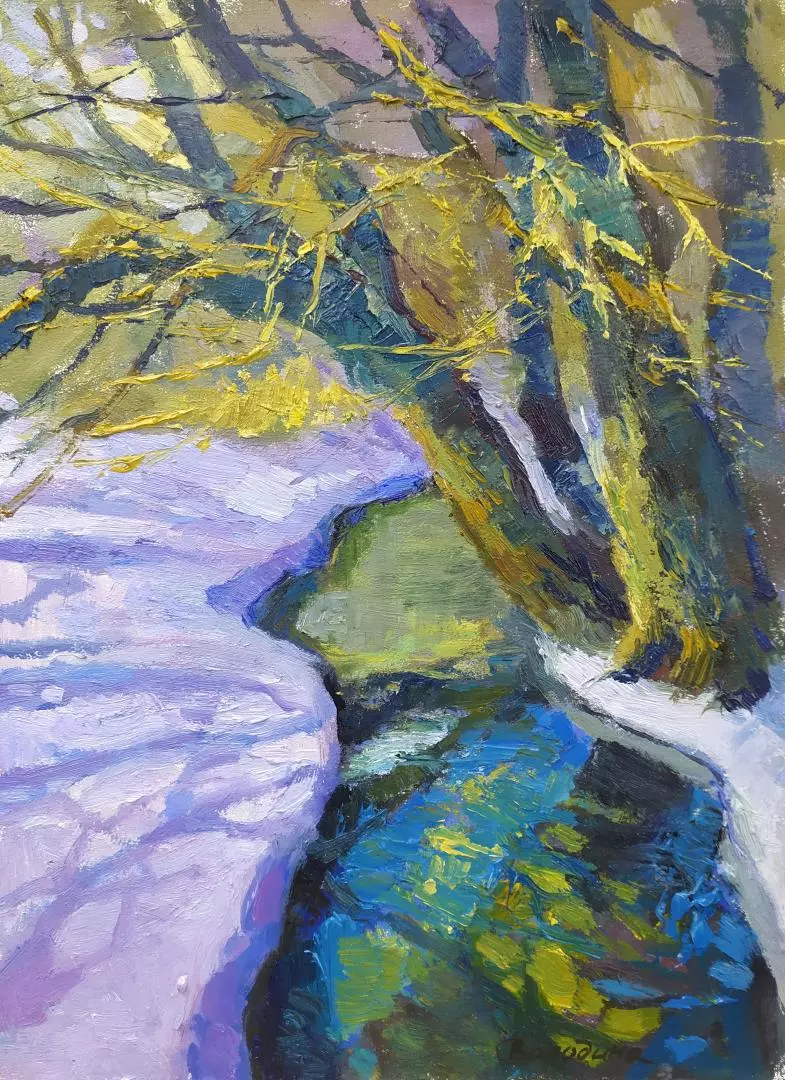 Картина. Светлана Володина Серебрянка, картон, масло, 35х25 см. Авторская живопись.