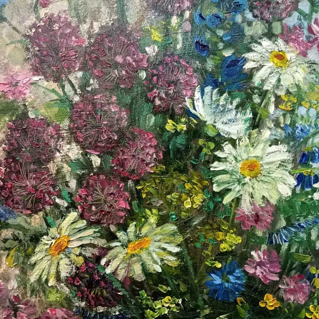 Картина. Ольга Пономарева Букет. Оргалит, масло, 68х38. Авторская живопись.