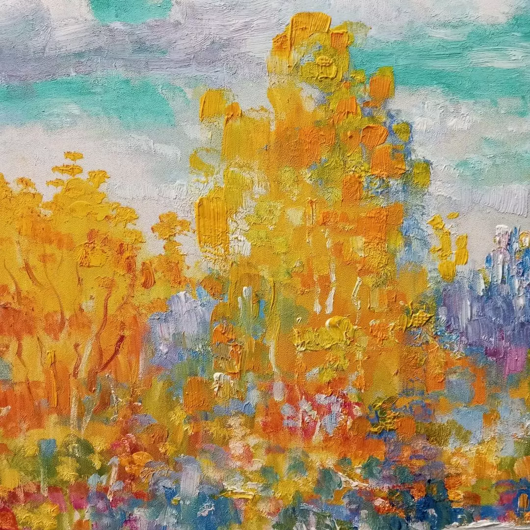 Картина. Сулеков Юрий Первый снег, оргалит, масло, 40х60см. Авторская живопись.