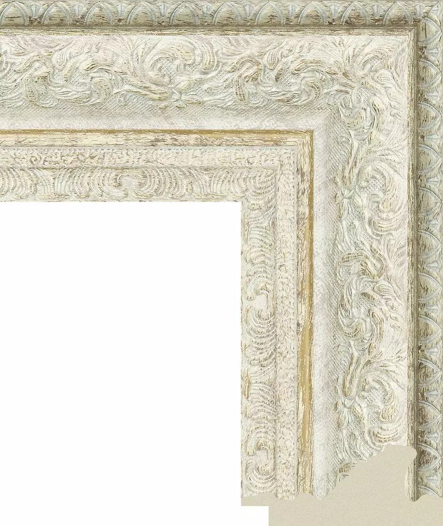 Рама багетная 80x120 для картин и зеркал, бежевая - 7,2 см, классическая, пластиковая, с креплением, 373-760