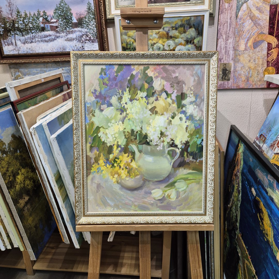 Картина. Анастасия Голубцова. Весенний букет. Холст, масло. 50х40см. Авторская живопись.
