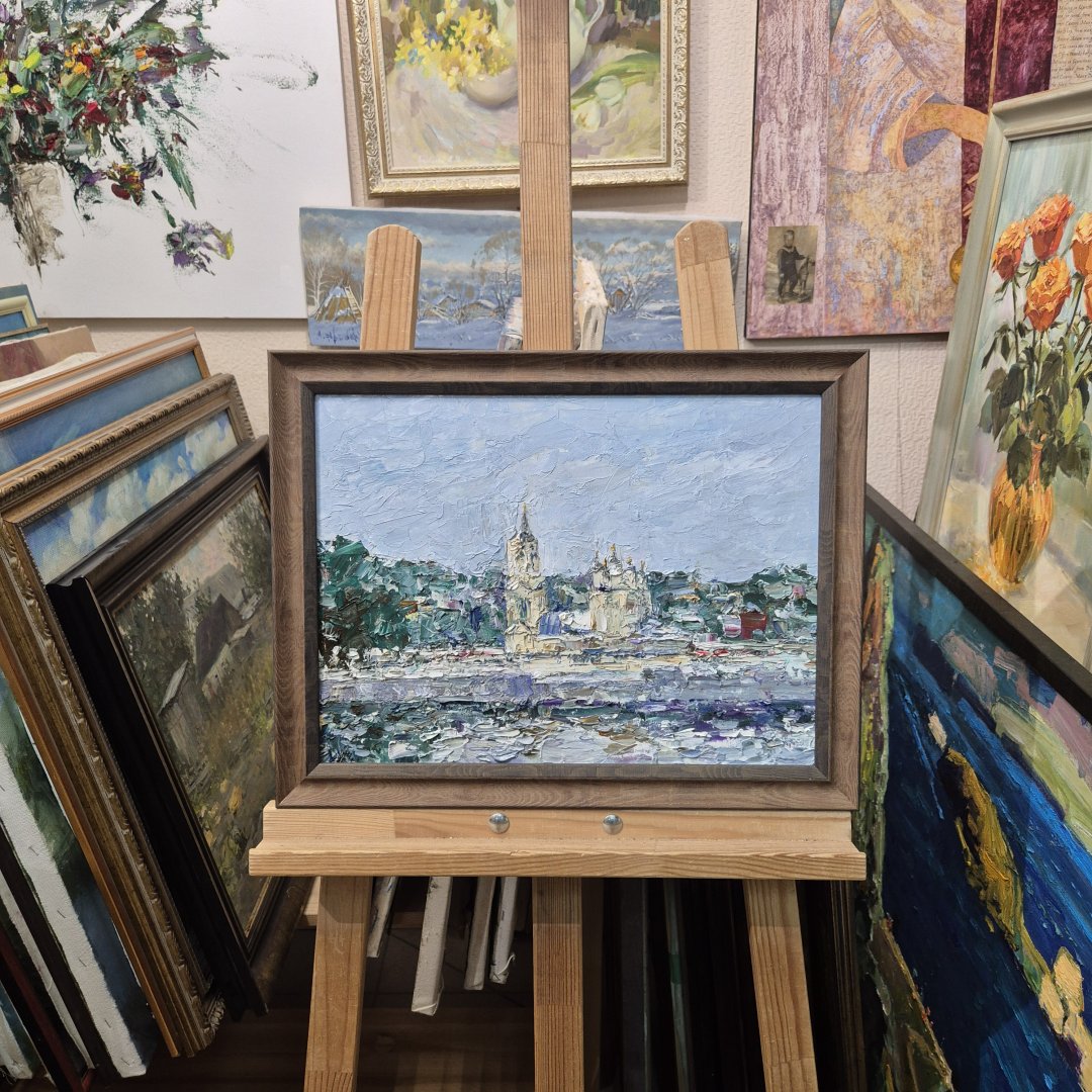 Картина. Инна Москалева. Воронеж, Успенская церковб. Холст, картон, масло. 30х40см. Авторская живопись.