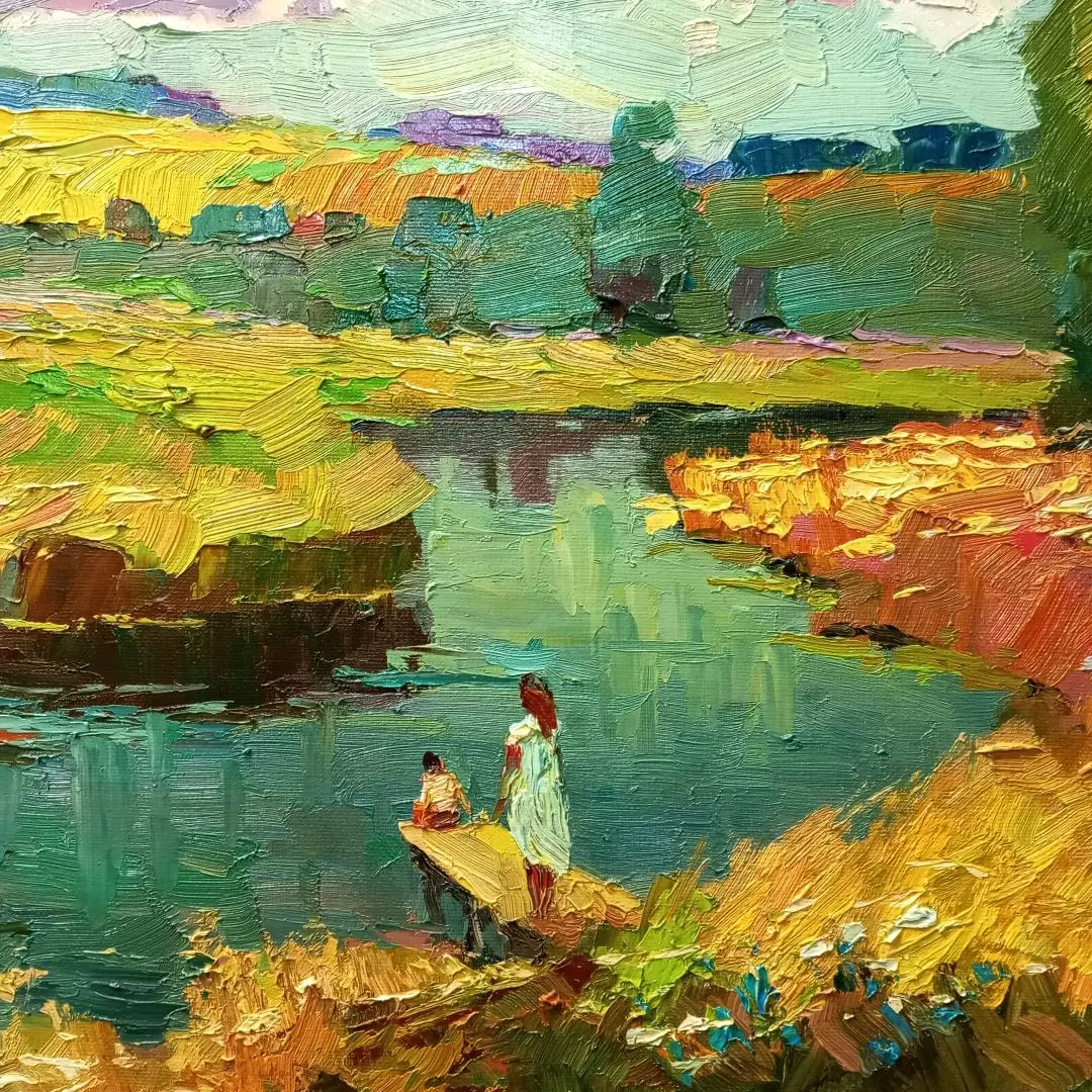 Картина. Александр Филиппов В пространстве июля, холст, масло, 45х85 см. Авторская живопись.