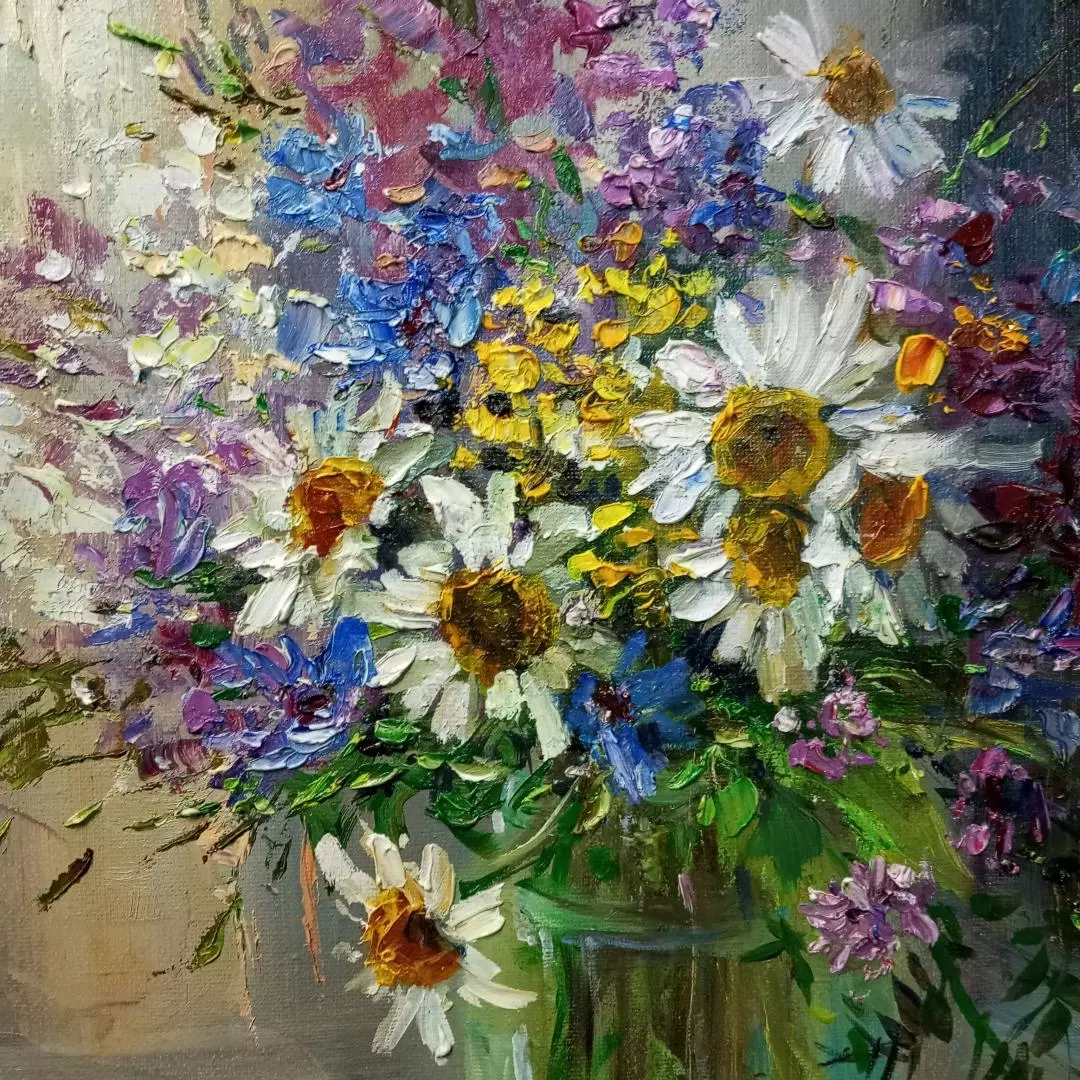 Картина. Светлана Соловьева. Полевые цветы. Холст, масло. 40х30 см. Авторская живопись.