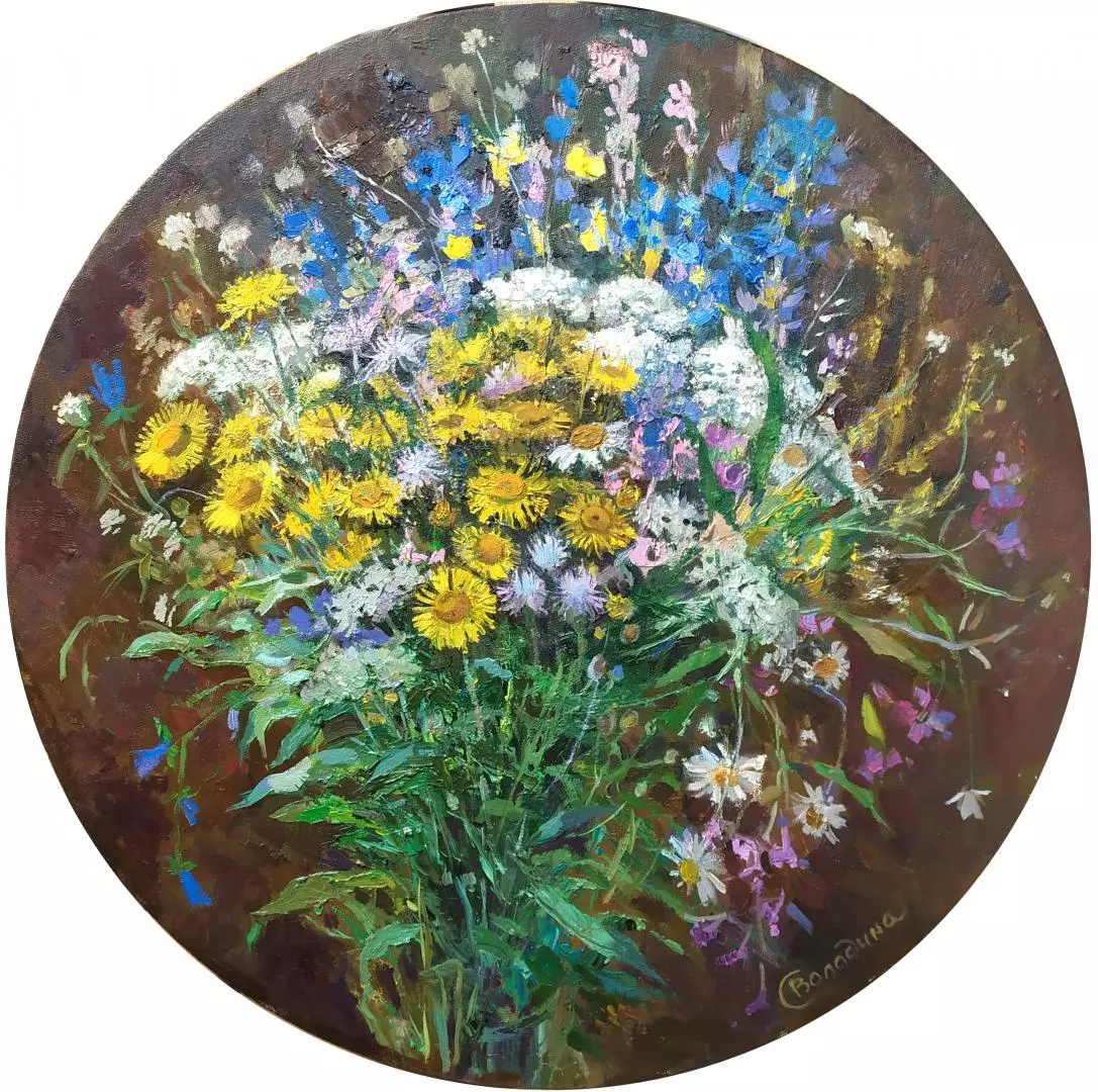Картина. Светлана Володина Летний букет холст, масло, 50х50 см. Авторская живопись.
