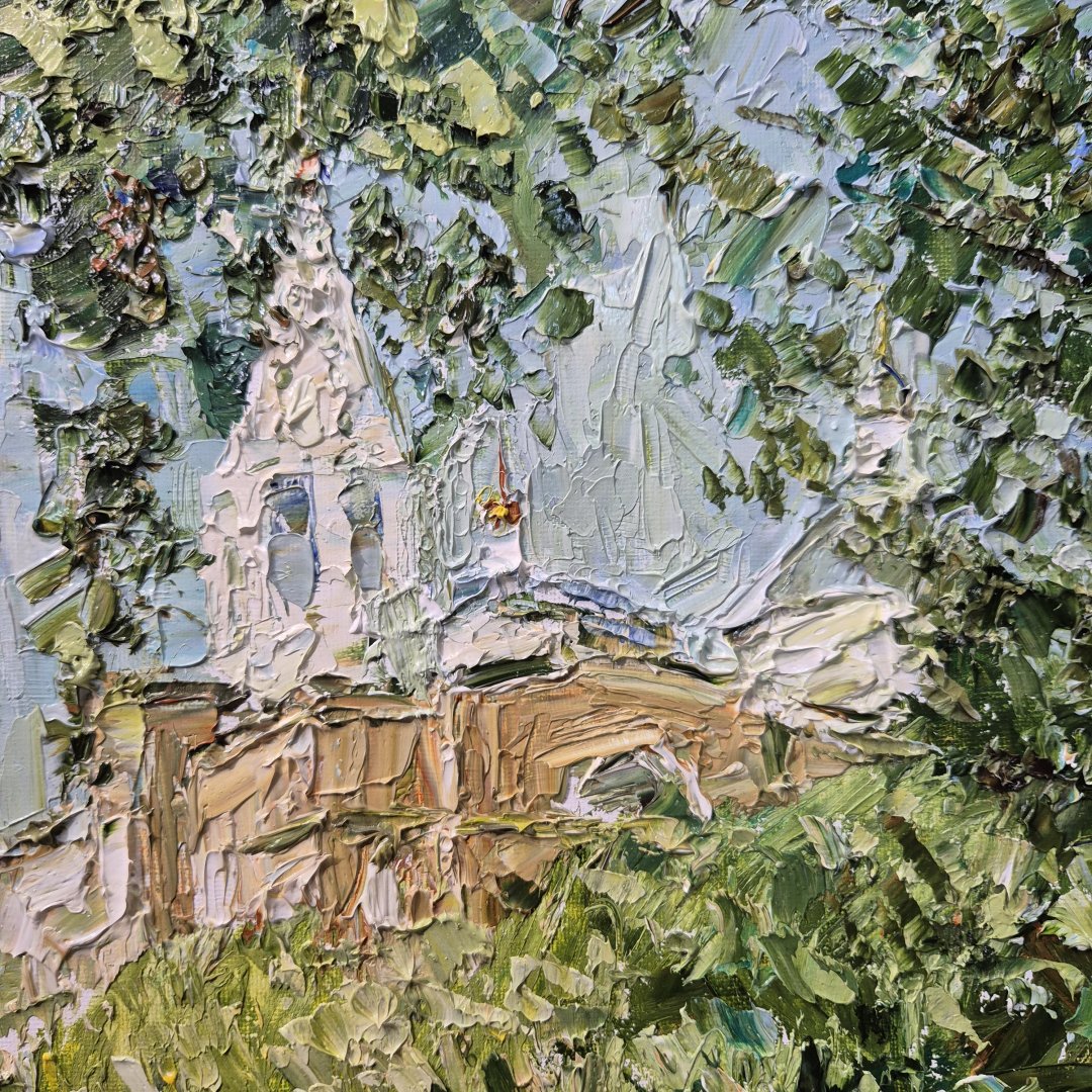Картина. Инна Москалева. Светлый день. Холст, картон, масло. 30х24см. Авторская живопись.