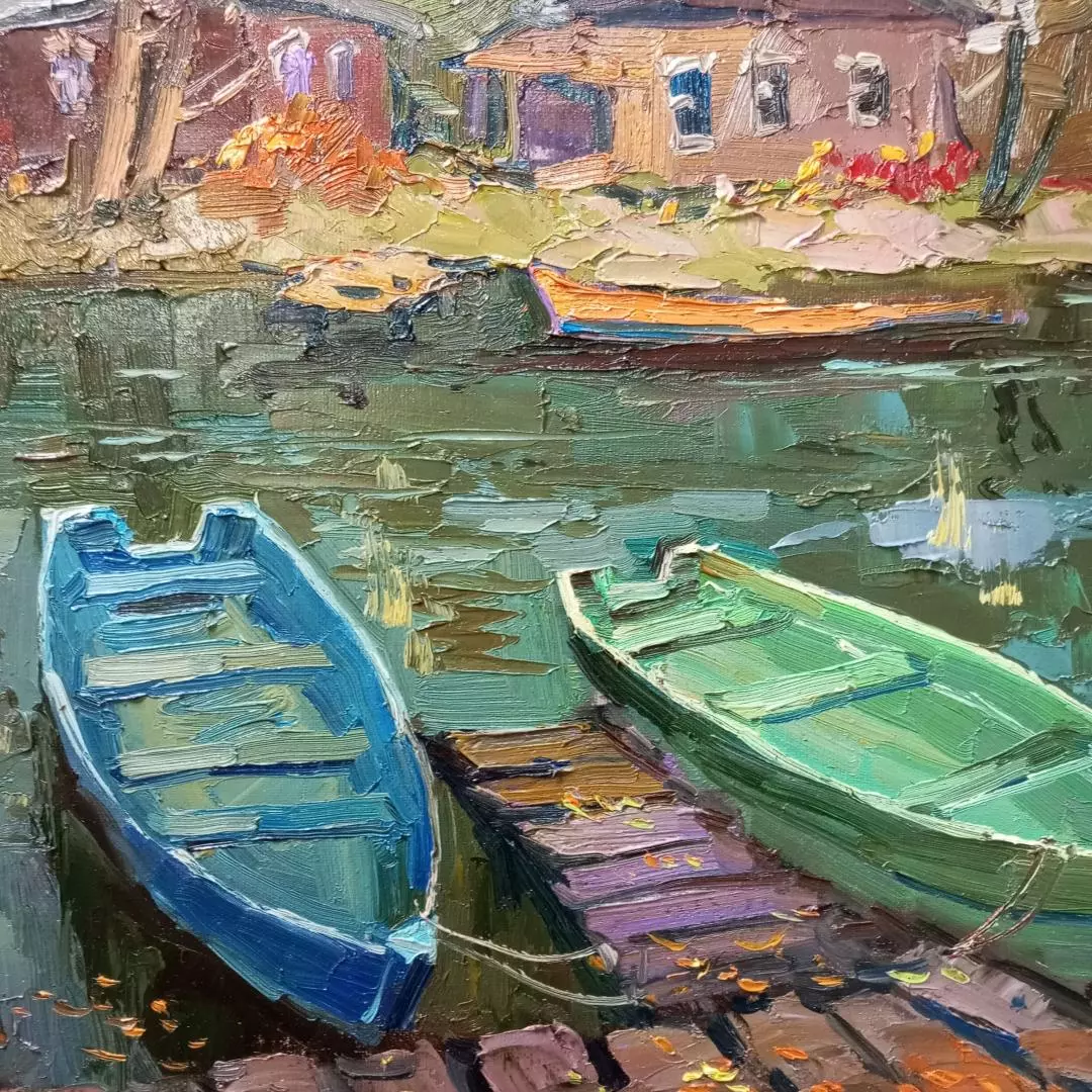Картина. Александр Филиппов. После рыбалки. Холст, масло. 40х50 см. Авторская живопись.