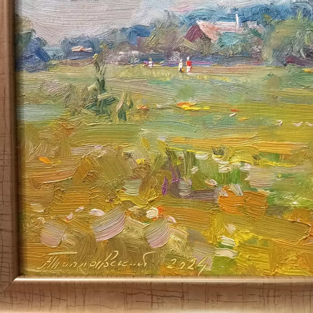 Картина. Александр Поплавский. Майское утро. Картон, масло, 20х27.5 см. Авторская живопись.