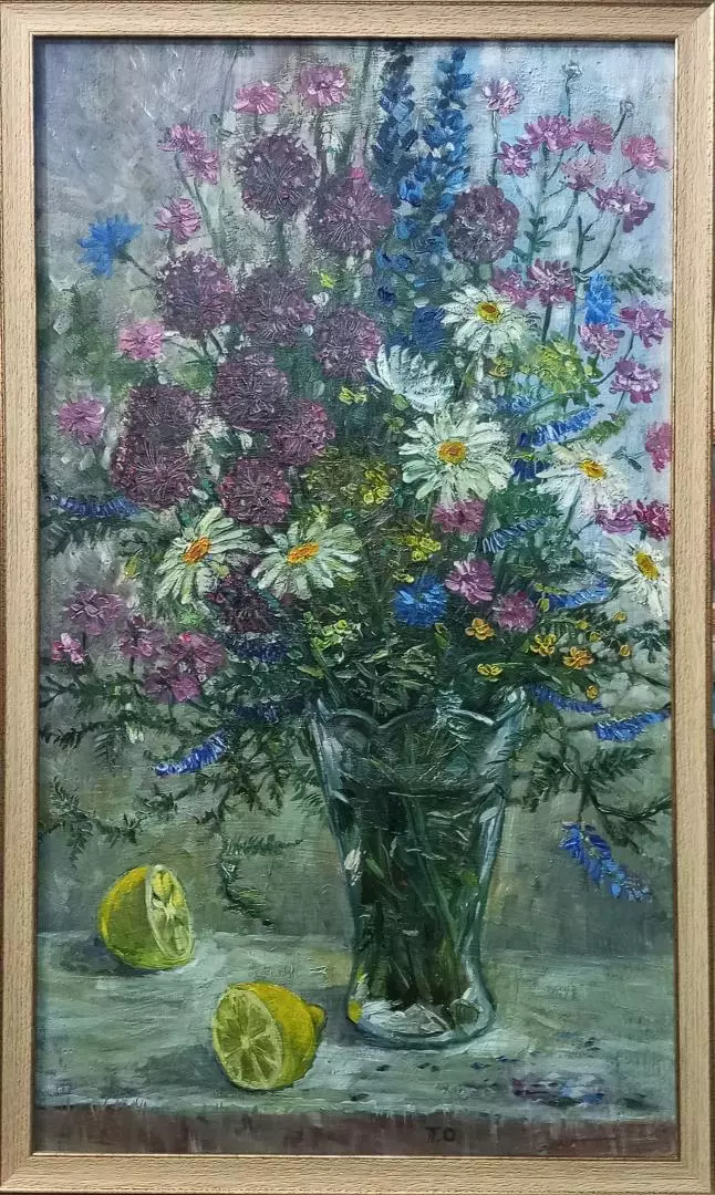 Картина. Ольга Пономарева Букет. Оргалит, масло, 68х38. Авторская живопись.