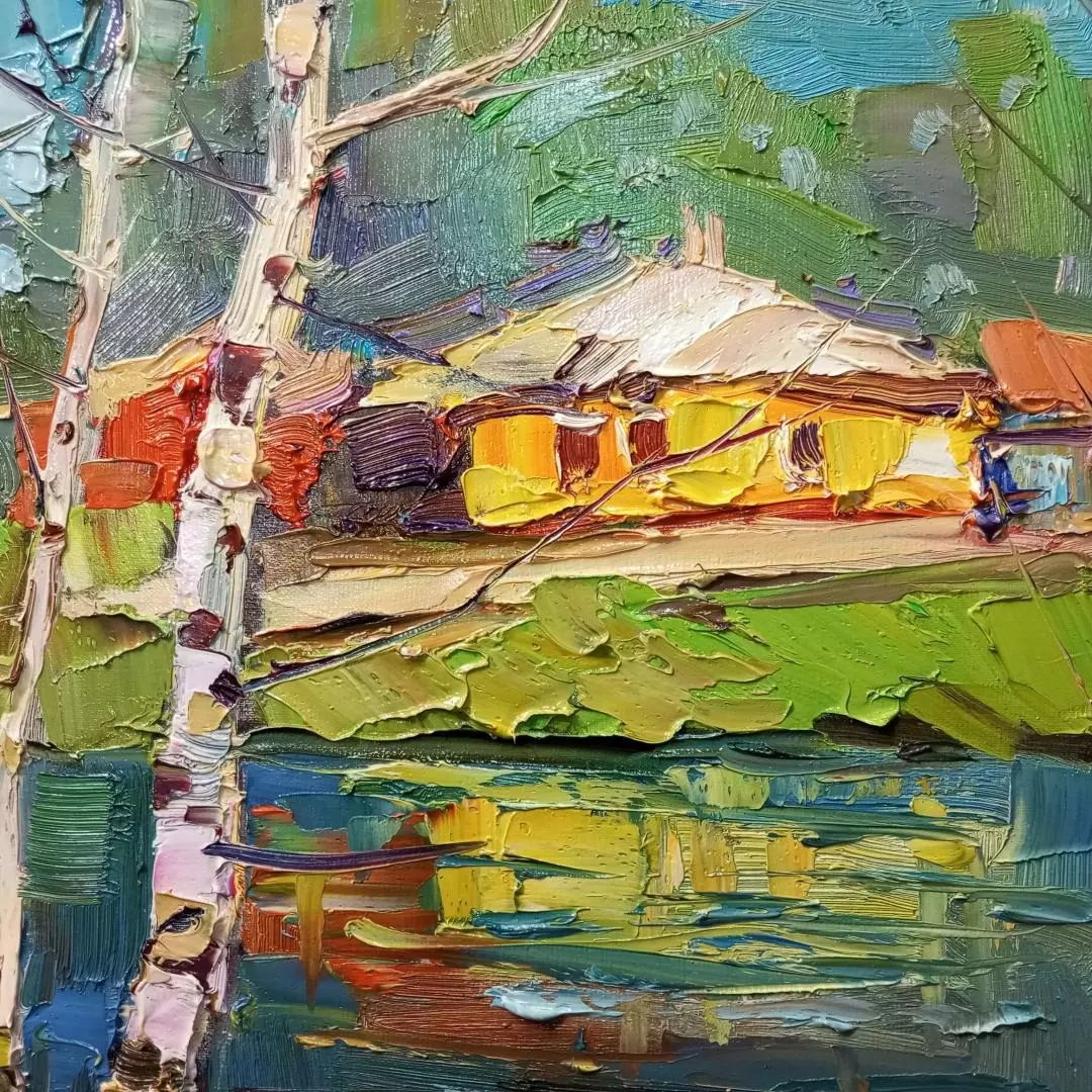 Картина. Александр Филиппов. По первой зелени. Холст, масло. 50х70 см. Авторская живопись.