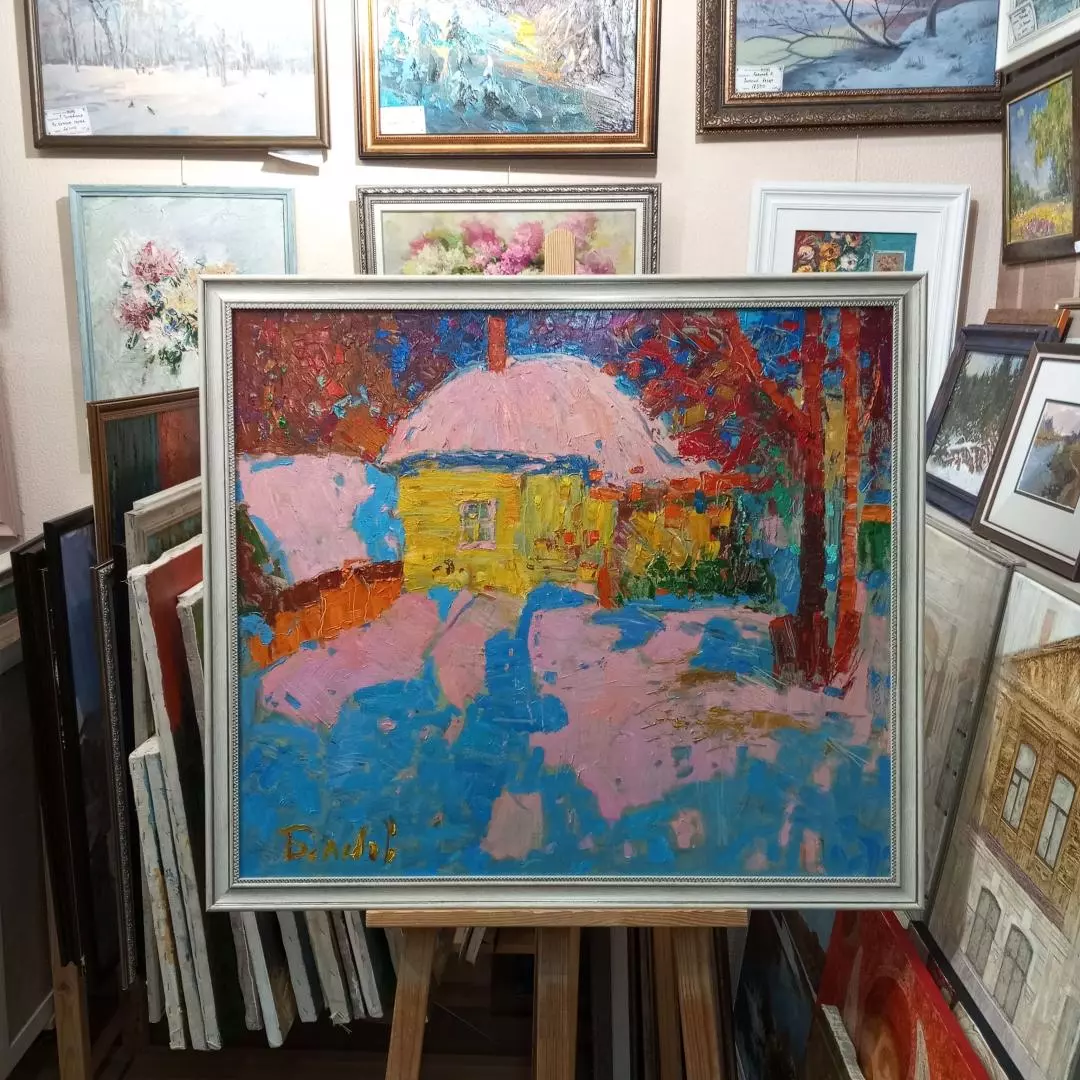 Картина. Юрий Болотов. Розовый вечер. Холст, масло. 70х80 см. Авторская живопись.