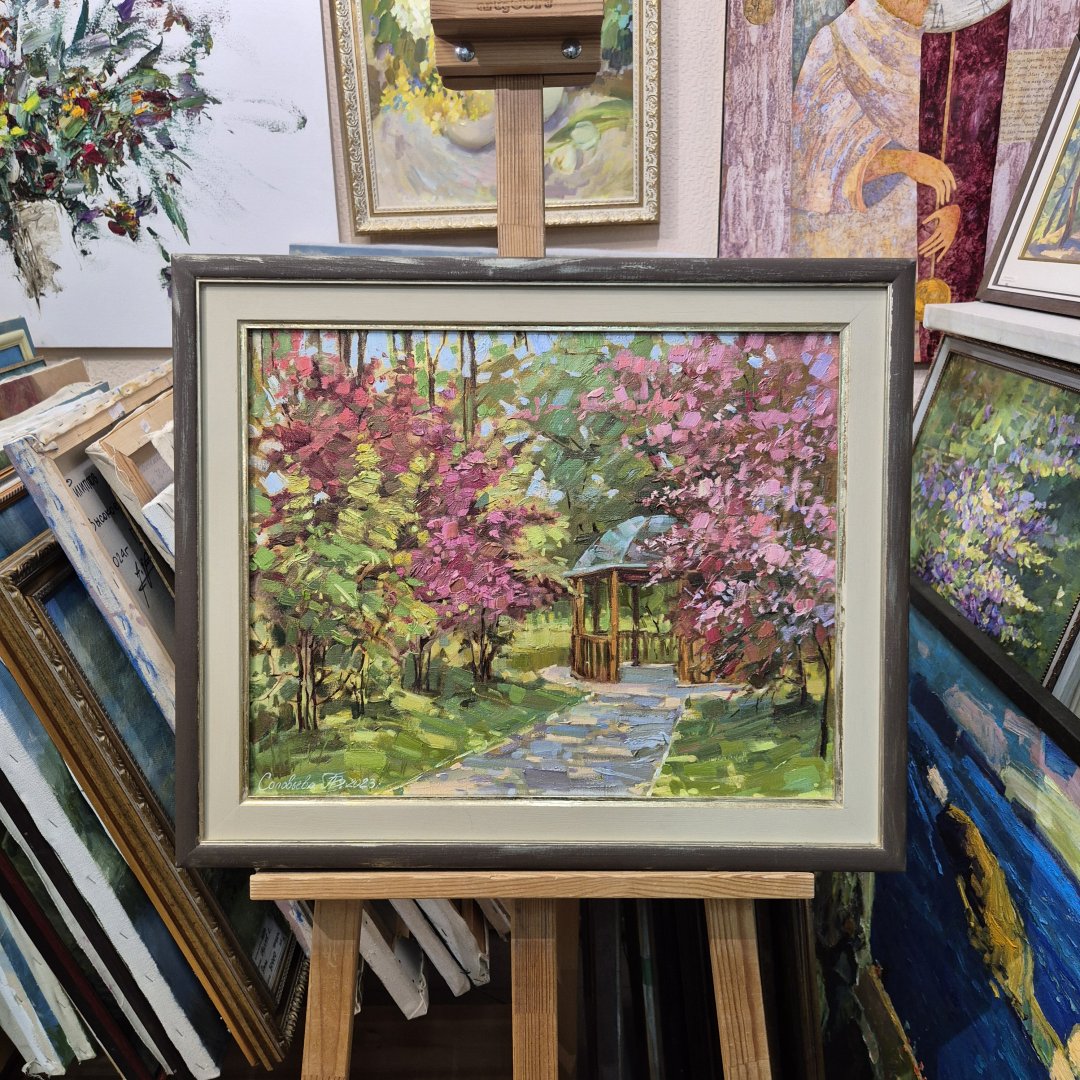 Картина. Галина Соловьёва. Весна. Холст, картон, масло. 40х50см. Авторская живопись.