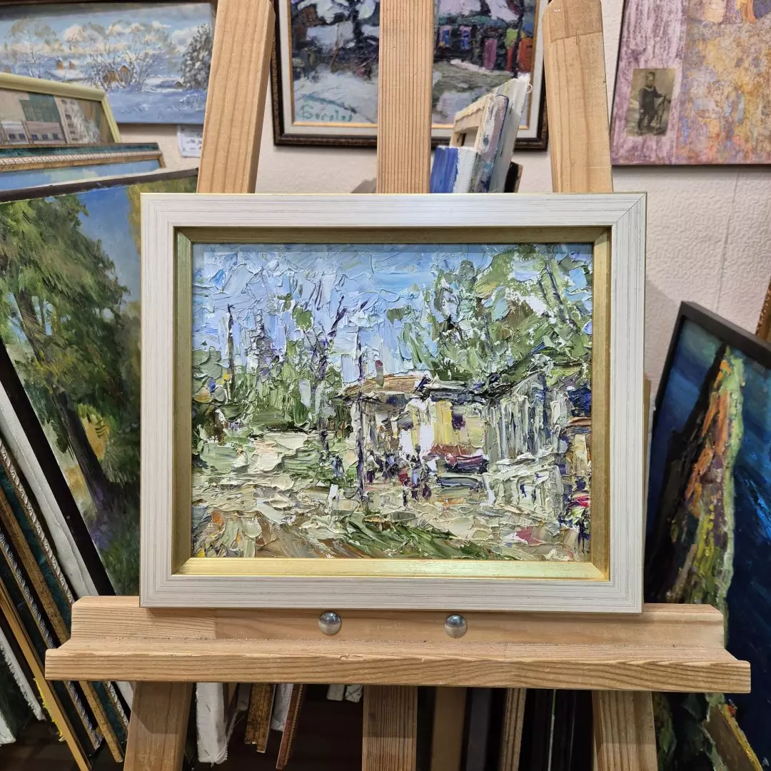 Картина. Инна Москалева. Старый Воронеж. Холст, картон, масло. 24х30 см. Авторская живопись.
