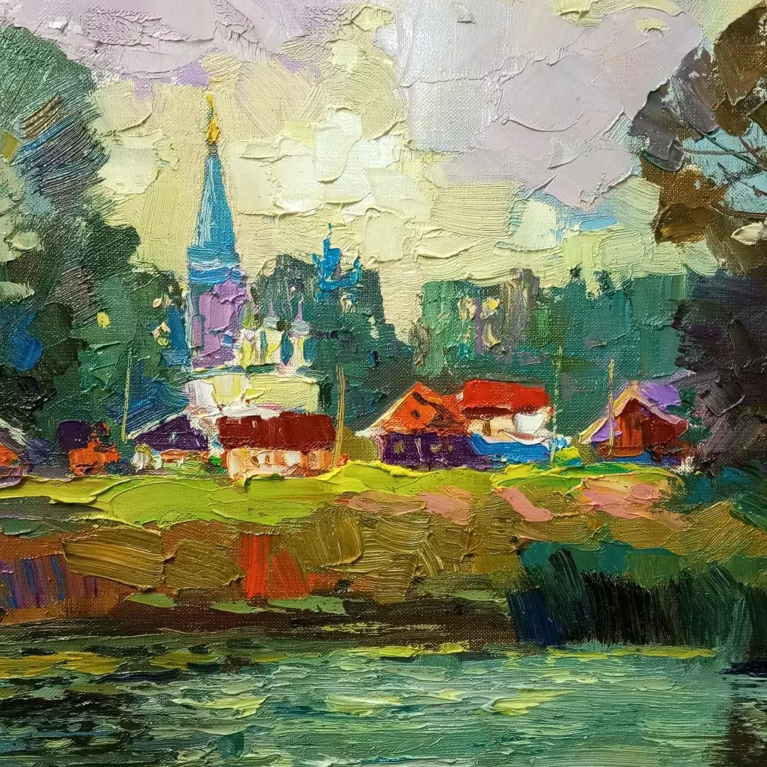 Картина. Александр Филиппов. На реке Солоница. Холст, масло. 50х70 см. Авторская живопись.