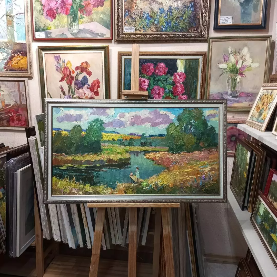 Картина. Александр Филиппов В пространстве июля, холст, масло, 45х85 см. Авторская живопись.