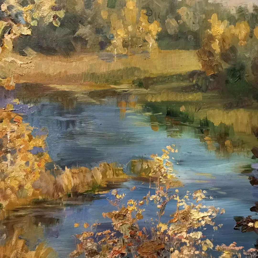 Картина. Петрова Мария Белая гора. Золотая осень, картон, масло 30х40 см. Авторская живопись