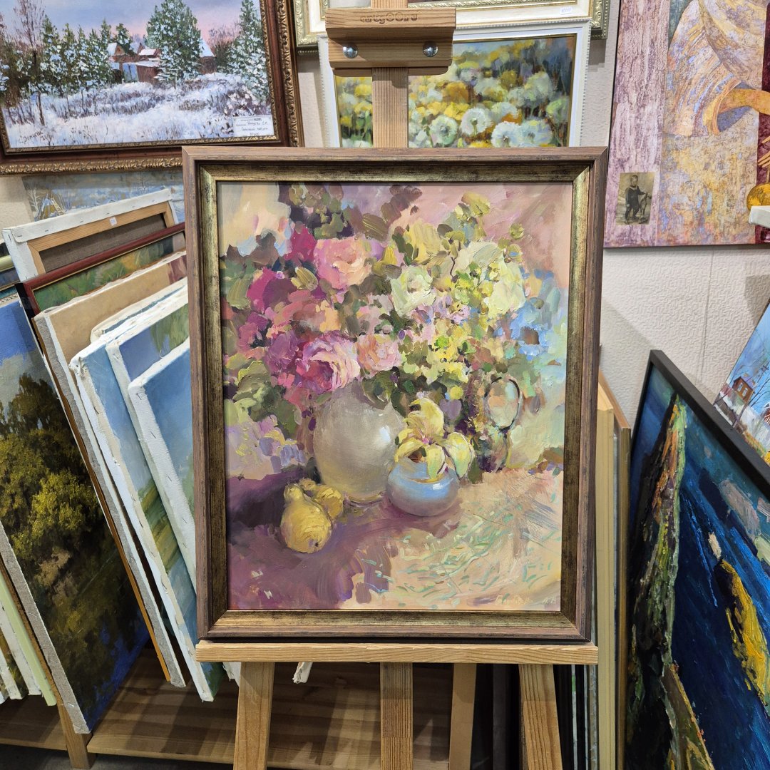 Картина. Анастасия Голубцова. Пышный букет. Холст, масло. 50х40 см. Авторская живопись.