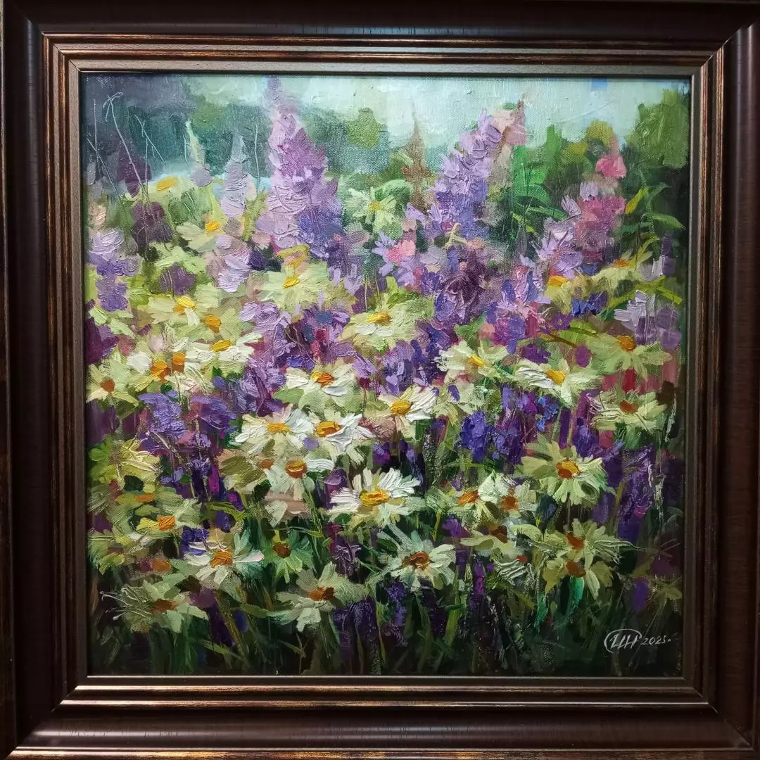 Картина. Никколова И.А. Запахи лета. Холст, масло. 50х50 см. Авторская живопись.