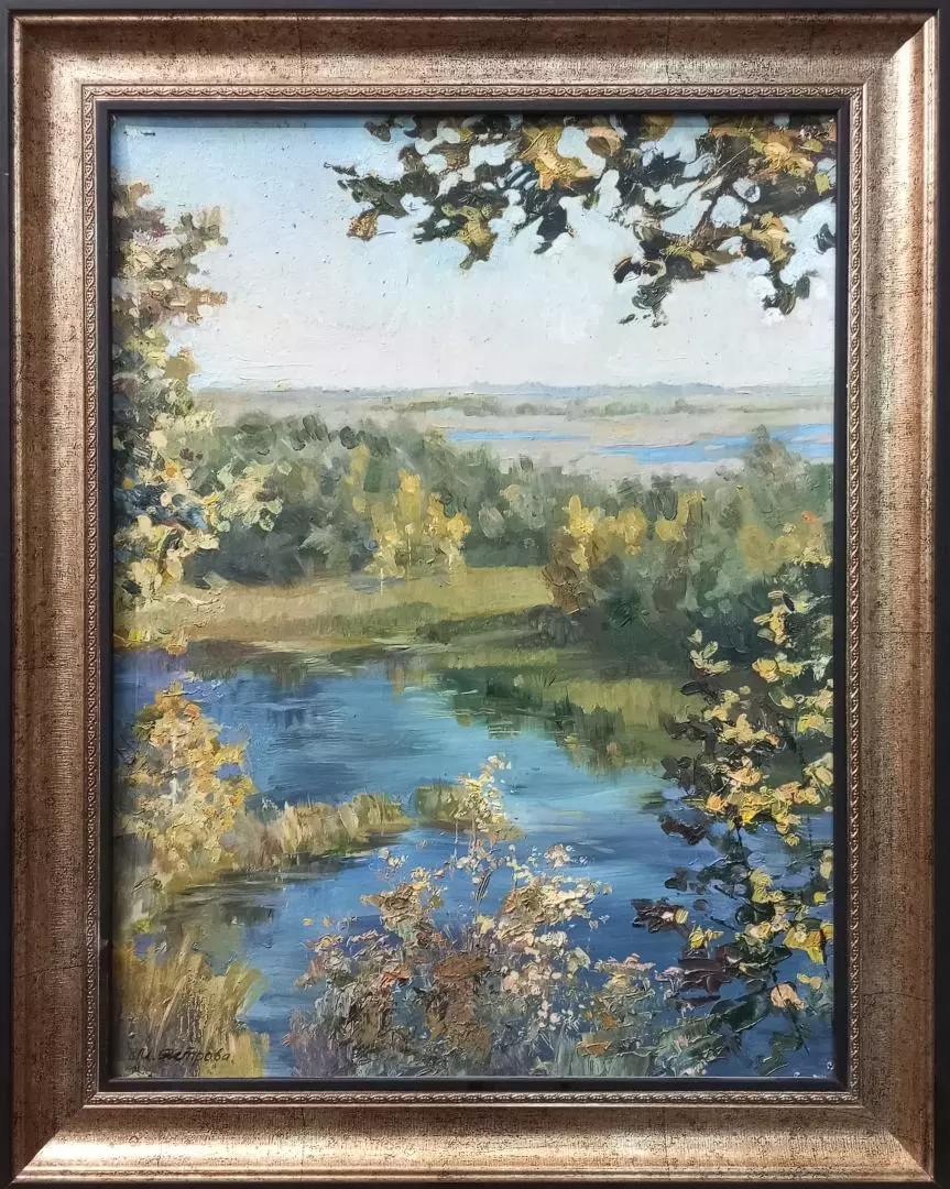 Картина. Петрова Мария Белая гора. Золотая осень, картон, масло 30х40 см. Авторская живопись