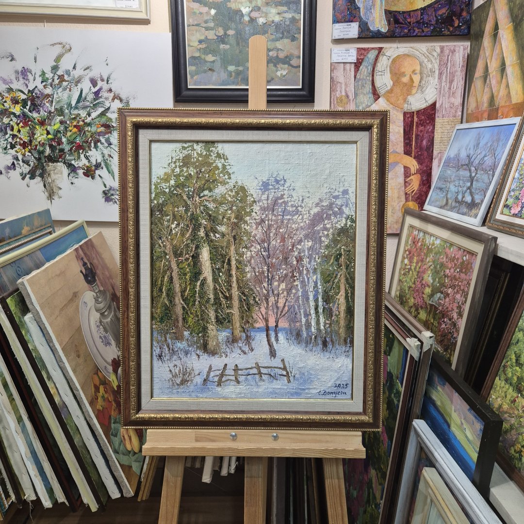 Картина. Стефан Домусчи. Околица. Холст, картон, масло. 53х43см.. Авторская живопись.