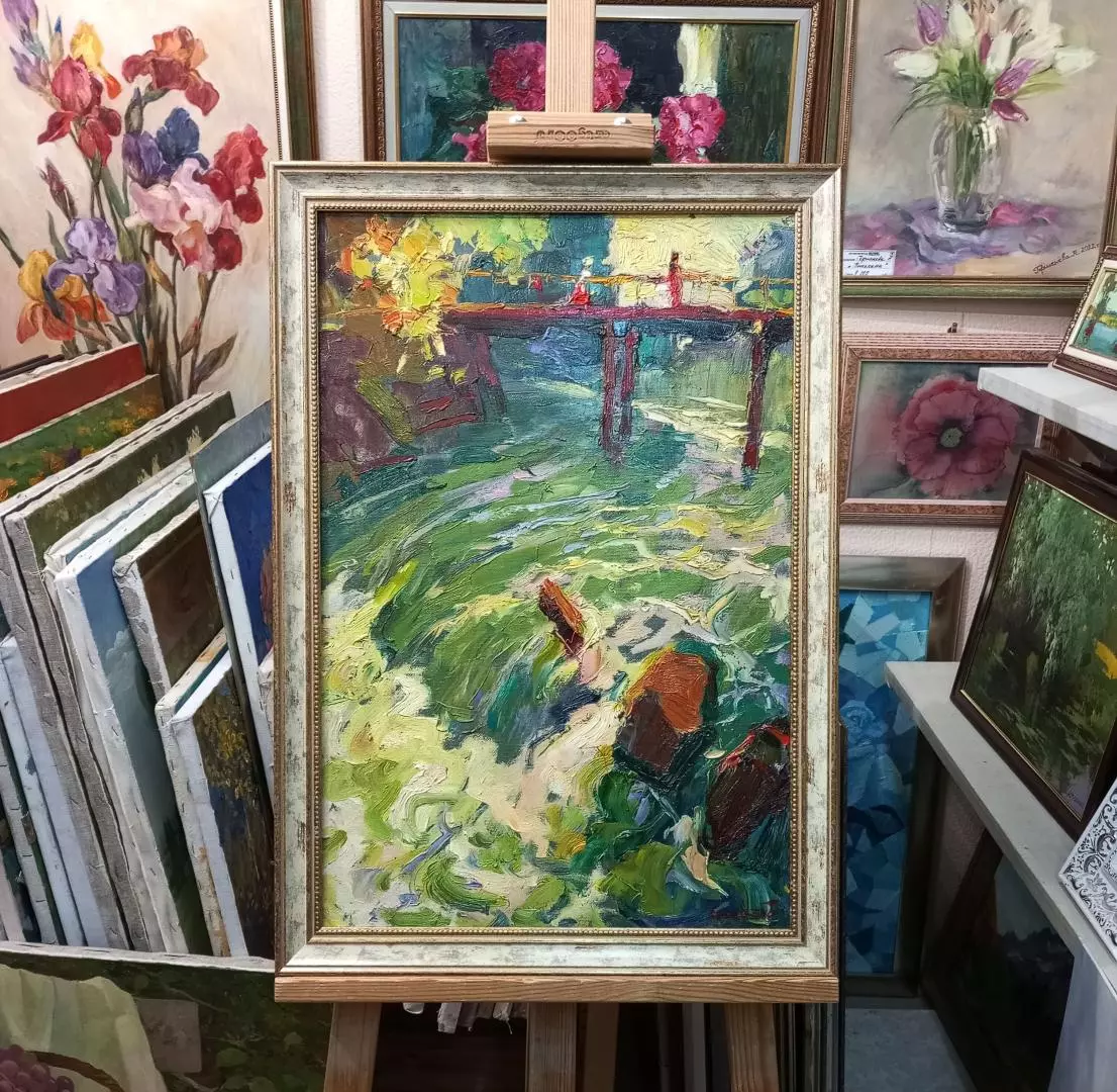 Картина. Юрий Болотов На перекате, холст, масло, 60х40 см. Авторская живопись.