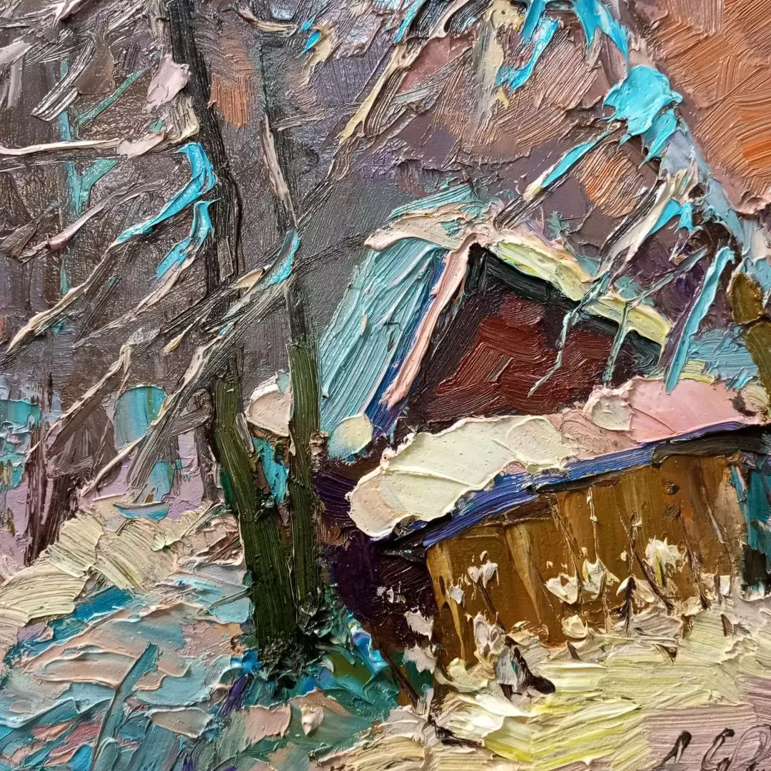 Картина. Александр Филиппов.Замело. Картон, масло. 25х30 см. Авторская живопись.