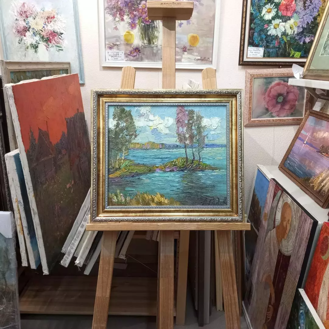 Картина. Александр Филиппов. Островок. Холст, масло. 30х35 см. Авторская живопись.