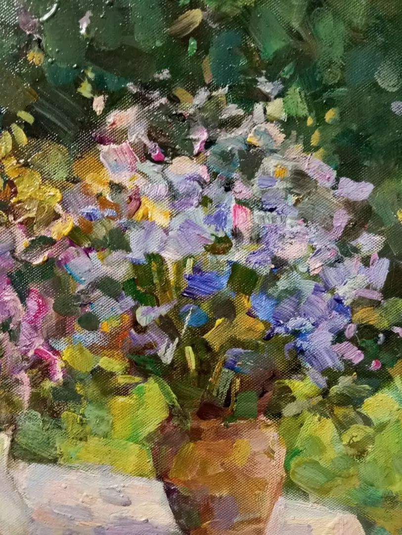 Картина. Татьяна Поплавская. Цветы лета. Картон, масло. 30х40 см. Авторская живопись.