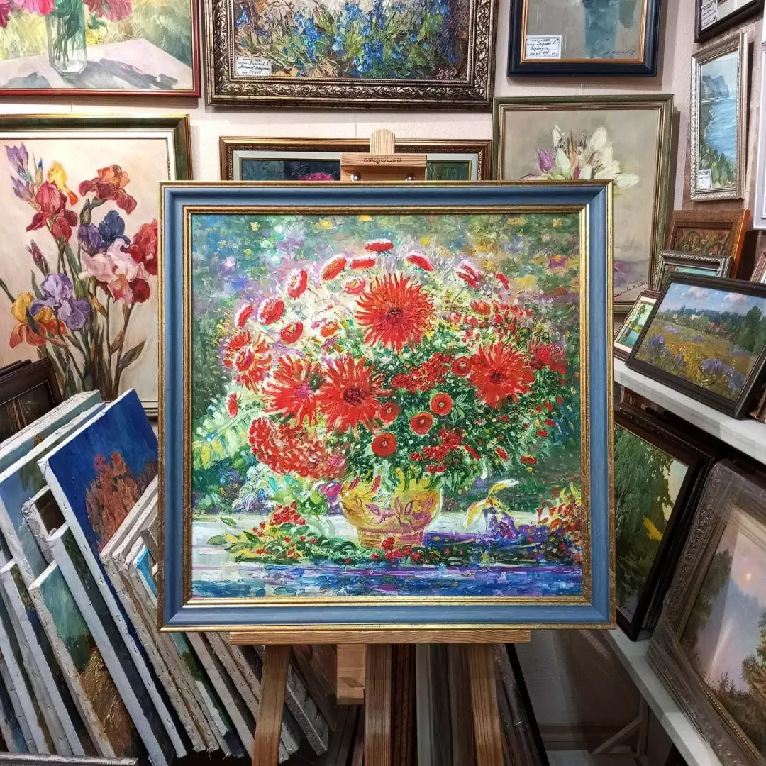 Картина. Сулеков Юрий Краски лета оргалит, масло 60х61,5 см. Авторская живопись.