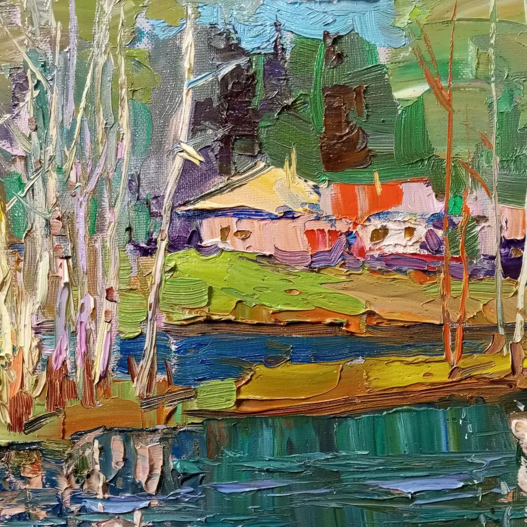 Картина. Александр Филиппов. Весенние гуси. Холст, масло. 45х85 см. Авторская живопись.