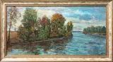 Картина. Сергей Савосин Залив. Дон, холст, масло, 30х60 см. Авторская живопись.