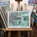 Картина. Юрий Болотов. Под снежным одеялом. Холст, масло. 25х35 см. Авторская живопись