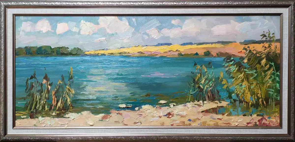 Картина. Александр Филиппов Поля июня холст, масло, 30х70 см, габ. 38х78 см. Авторская живопись.