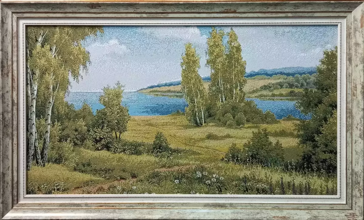 Гобелен в раме. Берёзовая опушка евро, габ 40х66 см, 715-60