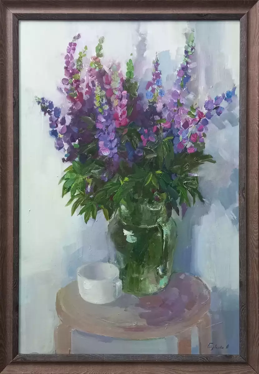 Картина. Анастасия Голубцова. Люпины. Холст, масло. 60х40 см. Авторская живопись.