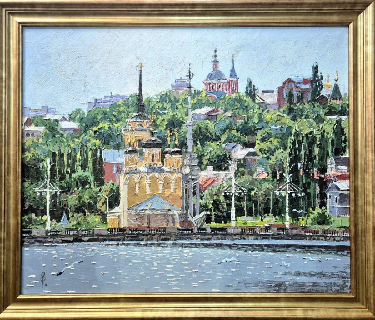 Картина. Виталий Мартыненко. Адмиралтейская площадь Воронеж. Холст, масло. 45х55 см. Авторская живопись.