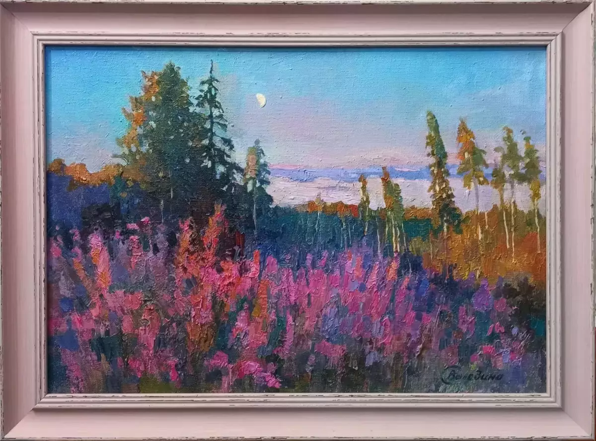 Картина. Светлана Володина. Иван-чай, холст, масло, 35х50 см. Авторская живопись.