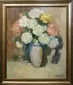 Картина. Юрий Демьянов Белые розы, двп, масло, 60х50 см. Авторская живопись.