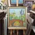 Картина. Светлана Луговых Каменный мост, картон, масло, 48х42 см. Авторская живопись.