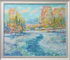 Картина. Сулеков Юрий  Апрель, оргалит, масло, 61х72. Авторская живопись.