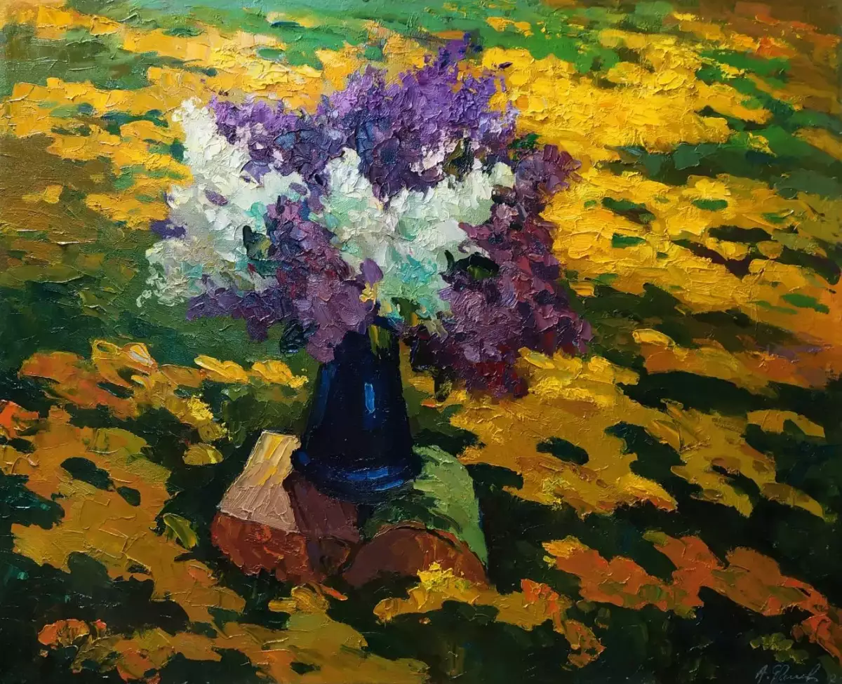 Картина. Александр Филиппов Среди одуванчиков, холст, масло, 65х80 см. Авторская живопись.