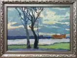 Картина. Юрий Болотов. В ожидании большой воды. Холст, масло. 25х35 см. Авторская живопись