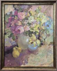 Картина. Анастасия Голубцова. Пышный букет. Холст, масло. 50х40 см. Авторская живопись.