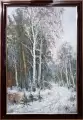 Картина. Стефан Домусчи.Березы у дороги. Холст, картон, масло. 61х41 см. Авторская живопись.