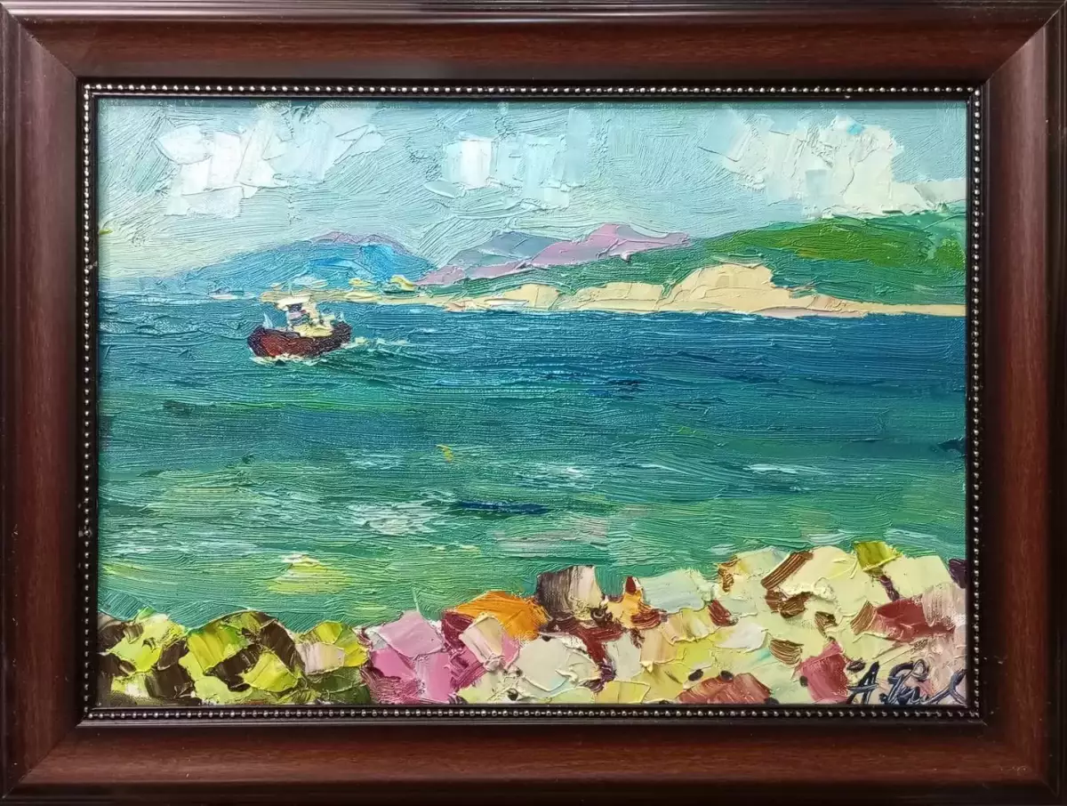 Картина. Александр Филиппов Куда-то спешит, холст, масло, 35х50 см. Авторская живопись.