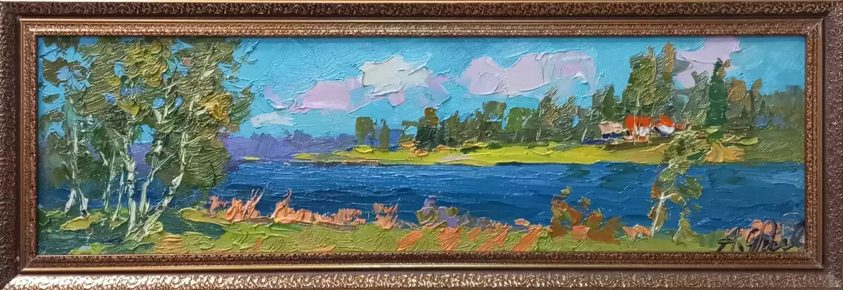 Картина. Александр Филиппов. Летний ветерок. Холст, масло. 17х60 см. Авторская живопись.