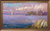 Картина. Александр Филиппов. Тихое утро в Калязине. Холст, масло. 30х50 см. Авторская живопись.