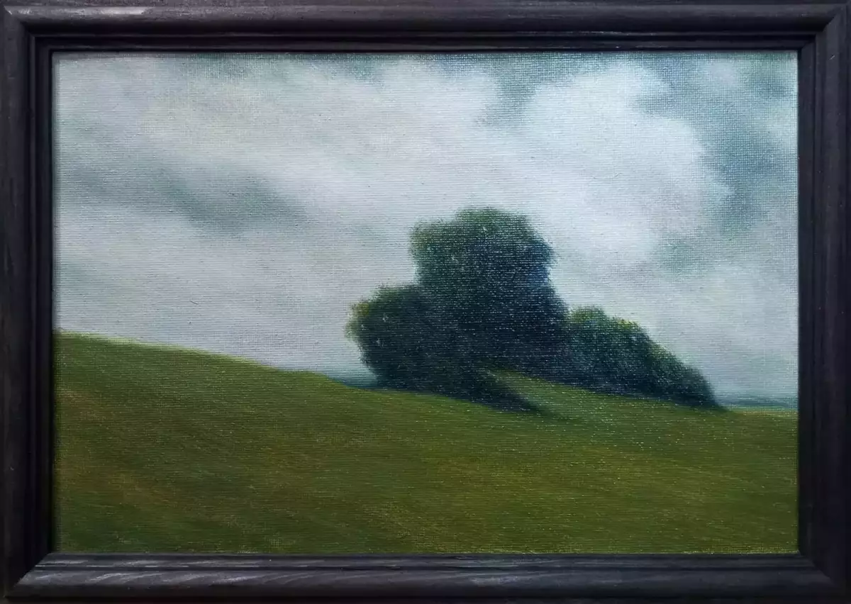 Попов Дмитрий. Пригорок. Холст, картон, масло. 20х30 см. Авторская живопись